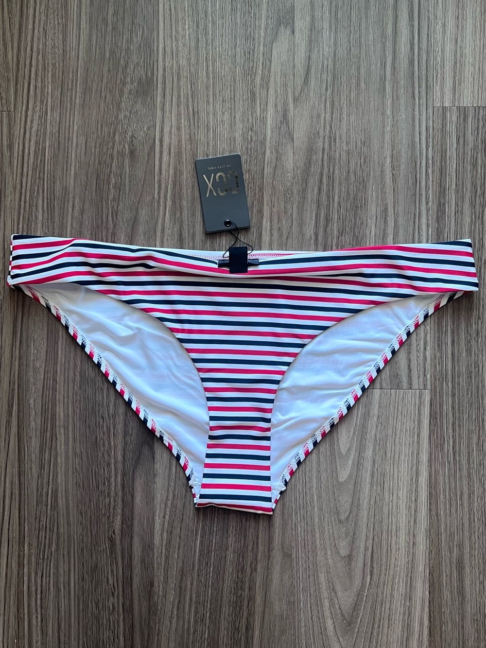 City Chic Daisy Bikini Bottom Red White Blue Striped Size 18 NWT